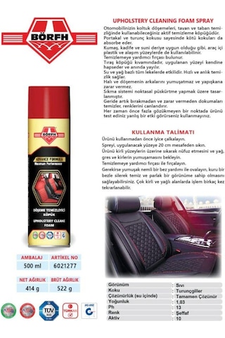 Börfh Döşeme Temizleyici Köpük Sprey 500ml