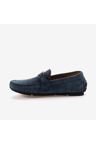 Mocassini Tokalı Erkek Loafer M584 Kot Mavi Süet