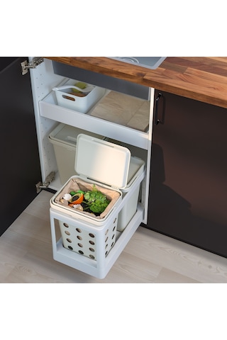 Ikea Hållbar Çöp Ayrıma Için Sürgü Çerçeve Açık Gri