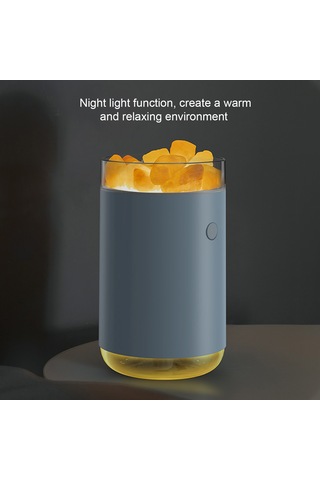 Padalink Mavi Usb Tuz Lambalı Nemlendirici: Renkli Işık, Aromaterapi Ve Su Manzaralı Yatak Odası Gece Lambası