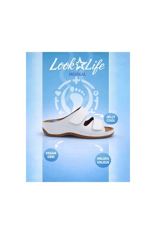 Look Life Kadın Beyaz Jelly Cool Halluks Valgus Ortopedik Terlik - Anneler Günü Hediyesi