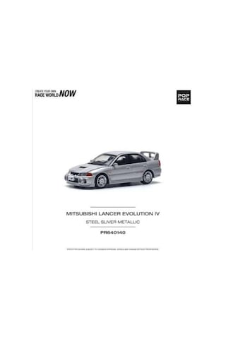 Pop Race Mitsubishi Lancer Evolution Iv Steel Silver Metallic 1:64 Diecast Model Araba Pr64-140 Gri