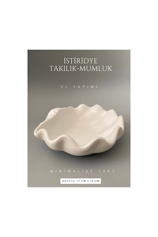 Büyük İstiridye Formlu Takılık - Mumluk - Dekoratif Tabak Büyük İstiridye Formlu Takılık - Mumluk - Dekoratif Tabak