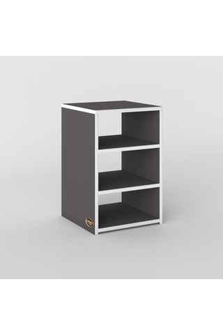 Kenzlife Komodin Panpan Gri 60 39 39 Komidin Kitaplık Ayakkabılık Beyaz