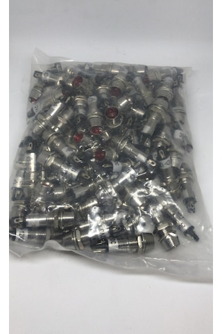 Led Metal Soketli Mat Kırmızı Led 12V 10Mm 5 Adet