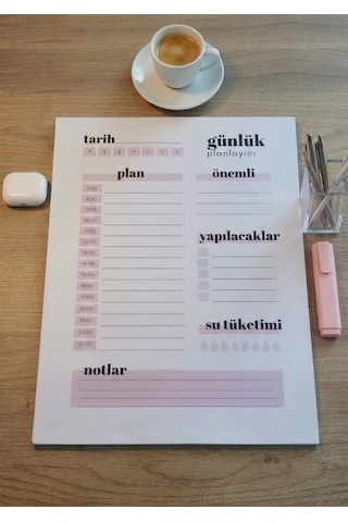A4 Günlük Planlayıcı-pro-aktif Günlük Şablonu 50 Yaprak Çok Renkli