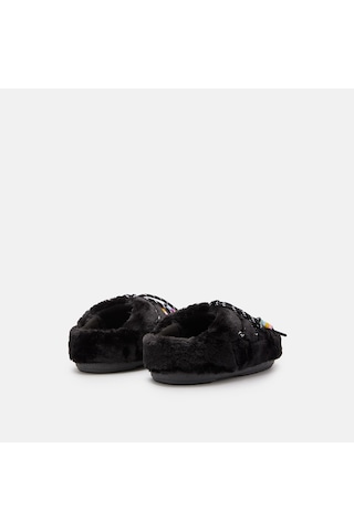 Terlik Kadın 80d1460250-n001 Moon Boot Mule Faux Fur Beads Black Siyah