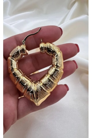 Bb Xuping Vip Büyük Boy Kalp Küpe Altın