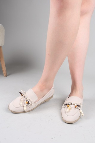 Birikon Reyes Boncuklu Loafer Ten-8758 Ten