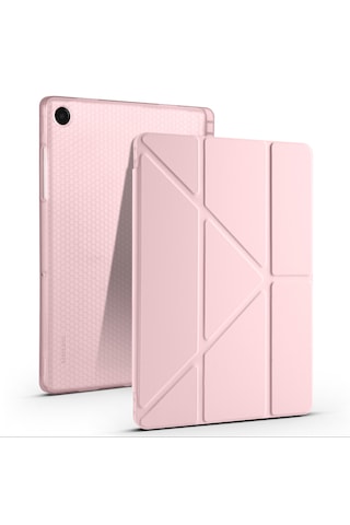 Samsung Galaxy Uyumlu Tab A11 Plus Kılıf Tri Folding Kalem Bölmeli Katlanabilir Standlı Pu Deri Yumuşak Kapak