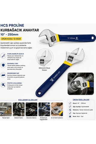 250 Mm 10'' Ayarlı Kurbağacık Anahtar