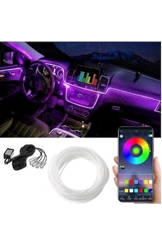 Araç Içi Atmosfer Ambiyans Led Neon Ip Led Rgb App Kontrollü 5 Parça