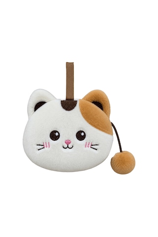 Selay Kedi Peluş Cüzdan 13 Cm Ekru 4673
