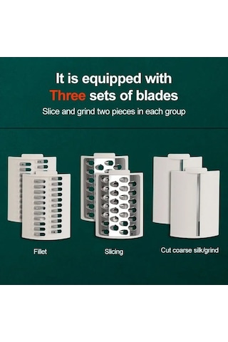 Dancemonkey Cbtx 3'ü 1 Arada Siklon Ev Sebze Doğrayıcı El Krank Silindiri Çok Fonksiyonlu Parçalayıcı Tavus Kuşu Mavisi Mavi