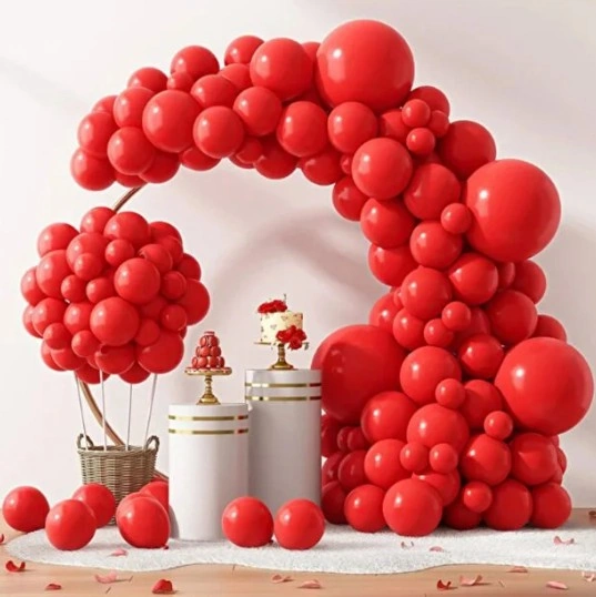 Kırmızı Düz Balon Renkli Paketli Balon 12 Inç - 100 Adet Kırmızı