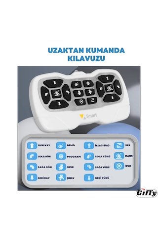 Oyuncak Full Fonksiyon Uzaktan Kumandalı El Sensörlü Şarjlı Işıklı Müzikli Dansçı Robot Köpek Beyaz
