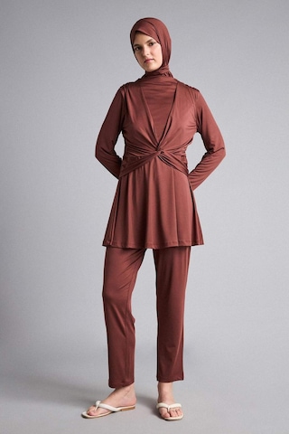 Defacto Regular Fıt 5li Kahverengi Burkini Mayo G7445ax26hsbn329 Kahve-bn329