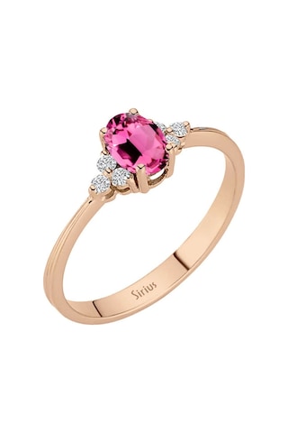 Sirius Pırlanta Ve Oval Pembe Turmalin Taşlı Yüzük 0817R0255