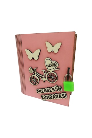 Kişiye Özel Dekoratif Ahşap Prenses Kitap Kumbara - Tipbox