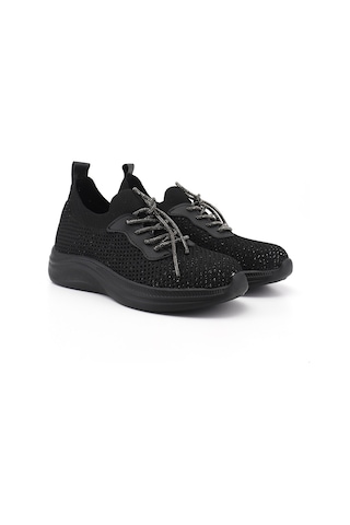 Diğer Kadın Siyah Triko Bağcıklı Memory Foam Tabanlıklı Comfort Sneaker Dyza83935168