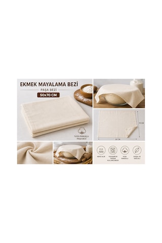 50x70 Cm Ekmek Hamur Mayalama Bezi Paşa Bezi Krem