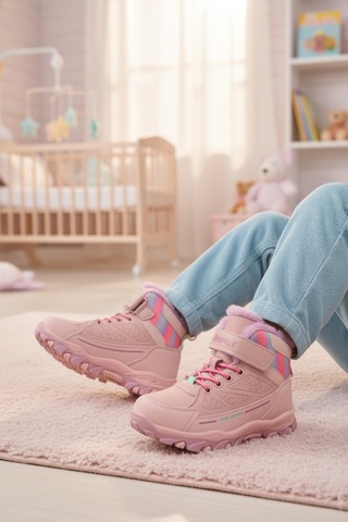 Ayakmod Pembe Kürklü Kaymaz Cırtlı Kız Çocuk Bot 2082 P Pembe