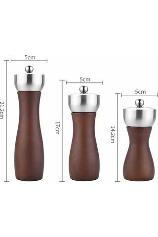 Didadodo Ahşap Saplı 8 İnç Paslanmaz Çelik Karabiber Değirmeni Ahşap