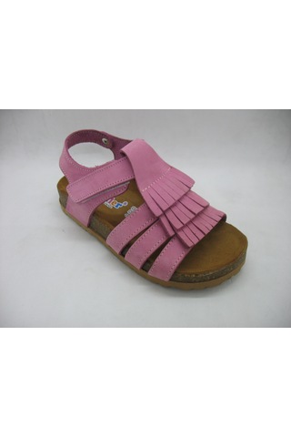 Toddler 388 Pembe Deri,anatomik Mantar Taban Püsküllü Sandalet 26 Pembe