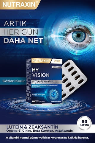 My Vision Eyes Vitamin 60 Soft Jel - Lutein, Zeaxanthin, Omega3, Çinko, Astaksantin, Beta Karoten