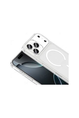 Apple Uyumlu iPhone 17 Pro Max Kamera Korumalı M-safe Şarj Özellikli Şeffaf Zore London Sert Pc Kapak Seffaf