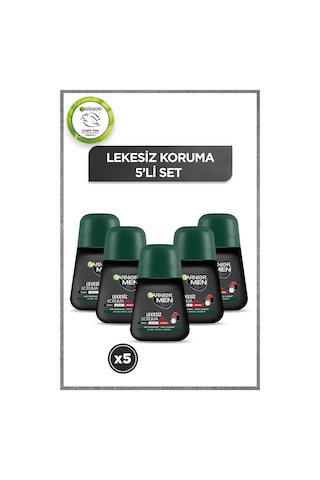 Garnier Men Lekesiz Erkek Koruma Roll-On Deodorant 50 ML x 5