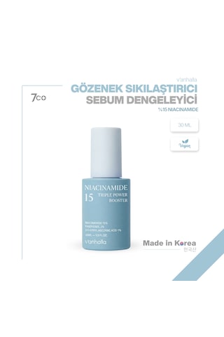V'anhalla %15 Niacinamide Serum Gözenek Sıkılaştırıcı Sebum Dengeleyici Aydınlatıcı Serum 30 ML