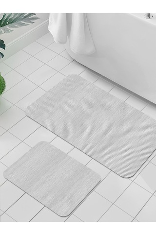 Dijital Baskılı Yıkanabilir Kaymaz Taban 2li Banyo Halısı Paspas Klozet Takımı 5095b