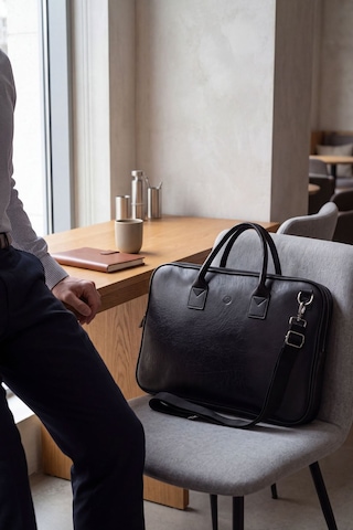 Vt-unisex 15.6 İnç Uyumlu Suni Deri Darbe Korumalı Laptop Ve Evrak Çantası Siyah