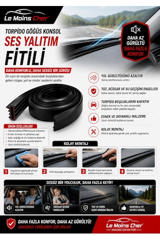 Peugeot 307 Xt Araç Torpido Göğüs Konsol Ön Cam Arası Ses Yalıtım Fitili