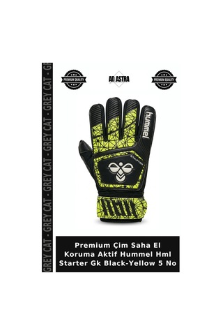 Premium Çim Saha El Koruma Aktif Hummel Hml Starter Gk Black-yellow 5 No Sarı - Siyah