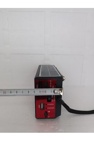 Solar Fm Radyo Bluetooth Hoparlör Mp3 Çalar Usb.tf.aux Çalar El Feneri - Kırmızı- Tek Ebat