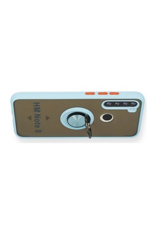 Xiaomi Redmi Note 8 Kılıf Montreal Yüzüklü Silikon Kapak - Buz Mavi Çok Renkli