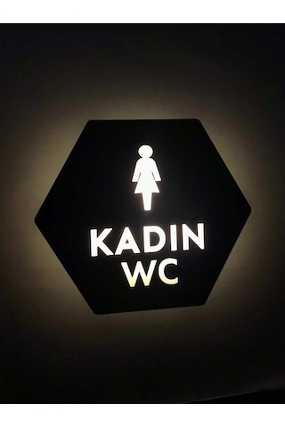 Honeycomb Serisi Işıklı Kadın Wc Yönlendirme Tabelası