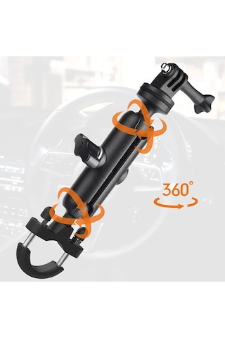 Gopro Hero 10/9/8/7/6/5/4 Aksiyon Kameraları Ve Daha Fazlası İçin Kamera Tutucu Tutucu, 360 Gidon Kamera Tutucu, 1 Standart