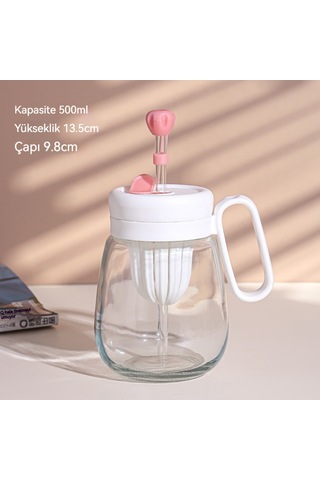 Jian Fan Kızoğrenciler İçin Beyaz Cam Su Bardağı Beyaz