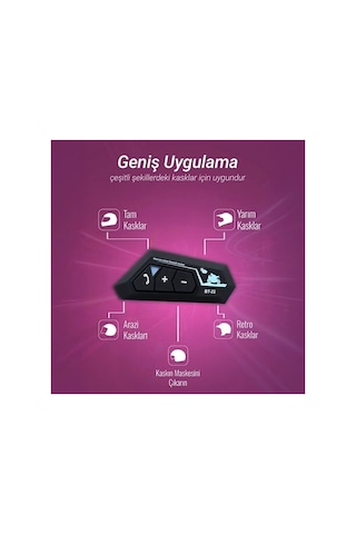 Kask Kulaklık Intercom Motorsiklet Kulaklığı Bt-22 5.0 Bluetooth