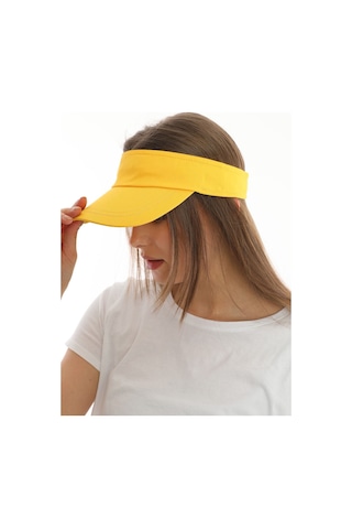 Uv Koruyuculu Unisex Siperlikli Sarı Şapka Sarı