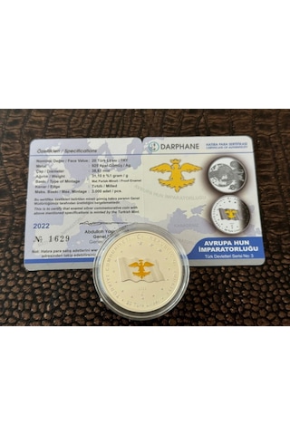 Avrupa Hun İmparatorluğu-türk Devletleri Serisi No:3 Gümüş Hatıra Para