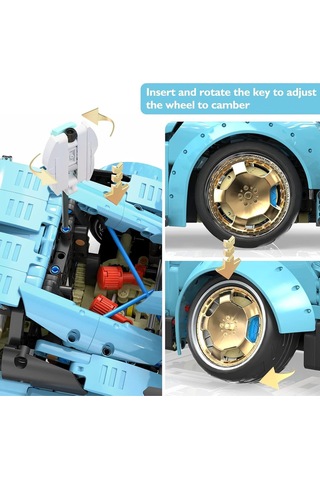 Jm Bricklayer Technic Araba Seti, 1:8 Ölçekli Spor Araba Modeli, Yetişkin Ve Çocuklar Için Parçalı Setler Çok Renkli