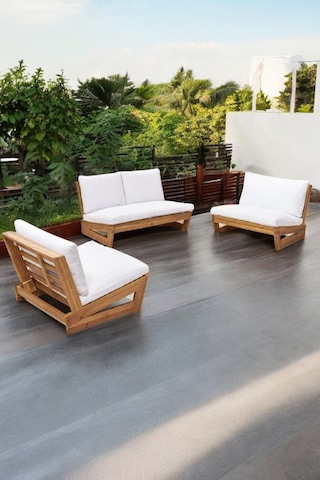 Conforlove Bahçe Balkon Masif Kestane Ahşap Koltuk Takımı 2+1+1