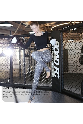 Paıyıge Kadın Baskılı Taş S Hk09 Yoga Pantolon Gri