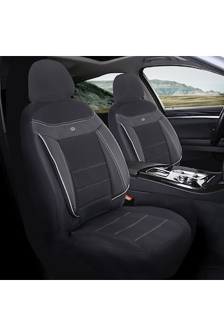 Seat İbiza Araçlara Uyumlu Oto Koltuk Kılıfı Seti - Venüs Serisi Siyah/beyaz