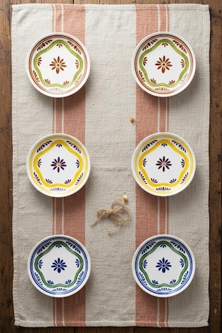 Bambum Moderna - 6'lı Porselen Pasta Tabağı Leo Renkli