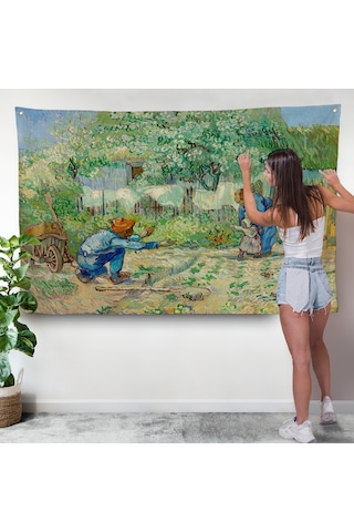 Vincent Van Gogh - Millet'den Sonra İlk Adımlar Duvar Örtüsü - First Steps-7164